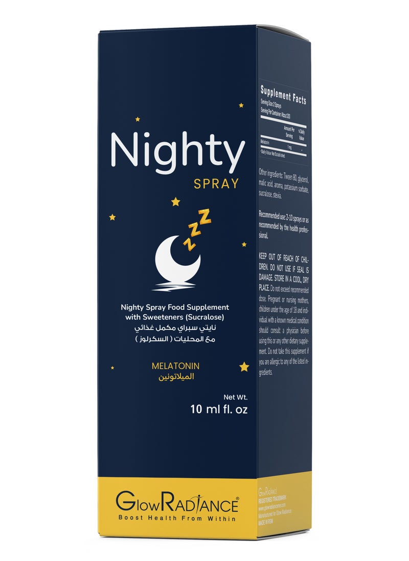 Glow Radiance Nighty Spray Melatonin 10ml  - Image 1