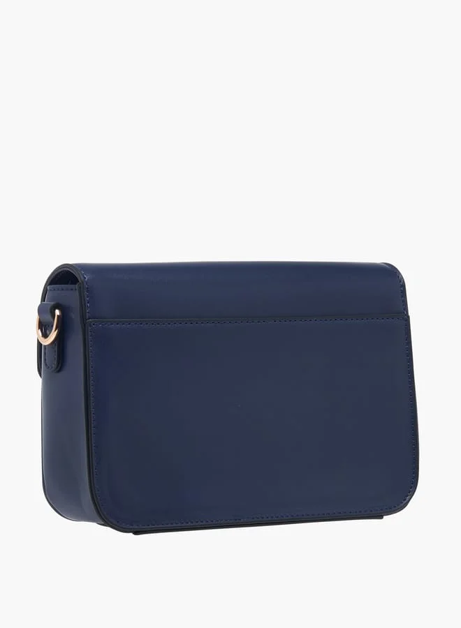 Celeste Women Monogram Print Crossbody Bag with Detachable Strap and Flap Closure