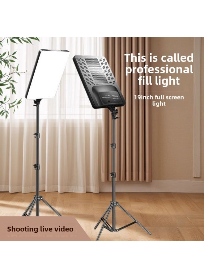 إسكدنيا Flat Panel Lamp Series 19 Inch Photography LED Fill Light Photography Shooting Light Photo Beauty Lamp-Light Source Color: Gl- 19inch Tablet Fill Light (dual Lights + 2.1m Thick Floor Stand-750g*2) - Image 1