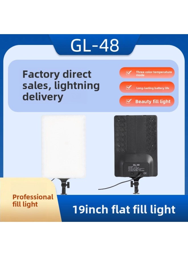 إسكدنيا Flat Panel Lamp Series 19 Inch Photography LED Fill Light Photography Shooting Light Photo Beauty Lamp-Light Source Color: Gl- 19inch Tablet Fill Light (dual Lights + 2.1m Thick Floor Stand-750g*2) - Image 3
