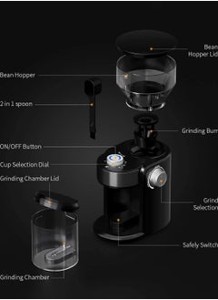 Cyber Coffee Grinder Electric Coffee Bean Grinder 250g Capacity With Brush Easy To Clean 200W Coffee Grinder  - Image 4