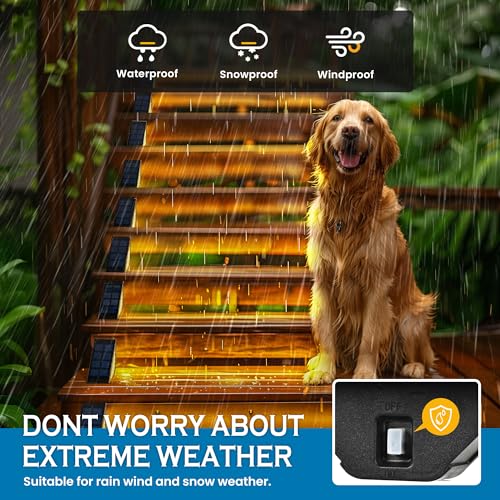 SOLPEX Solar Step Lights for Outside, 24 LEDs Solar Stair Lights Outdoor Waterproof Decor for Porch, Front Door, Stair, Step, Deck, Fence, Balcony, Patio, Wall, Yard, Garden(6 Pack, Warm White) - Image 4