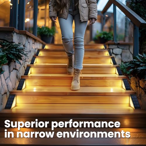 SOLPEX Solar Step Lights for Outside, 24 LEDs Solar Stair Lights Outdoor Waterproof Decor for Porch, Front Door, Stair, Step, Deck, Fence, Balcony, Patio, Wall, Yard, Garden(6 Pack, Warm White) - Image 2