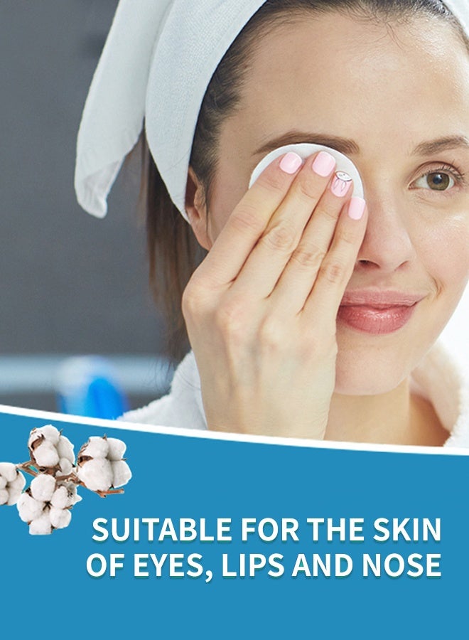 100 ٪ القطن الماكياج الخالص لإزالة الماكياج وطلاء أظافر الأظافر والتنظيف، 3 قطع لكل حزمة من 240 قطعة - Image 4