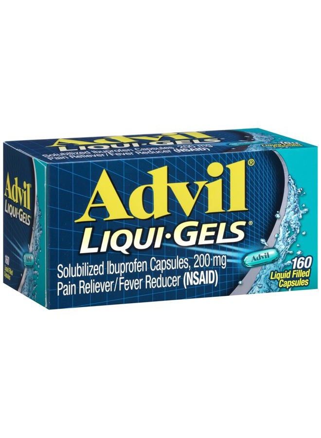 Advil مسكن آلام ليكوي-جيل ومخفض للحمى، دواء آلام للبالغين مع إيبوبروفين 200 ملغ لصداع الرأس، آلام الظهر، آلام الحيض وتخفيف آلام المفاصل - 160 كبسولة سائلة - Image 1