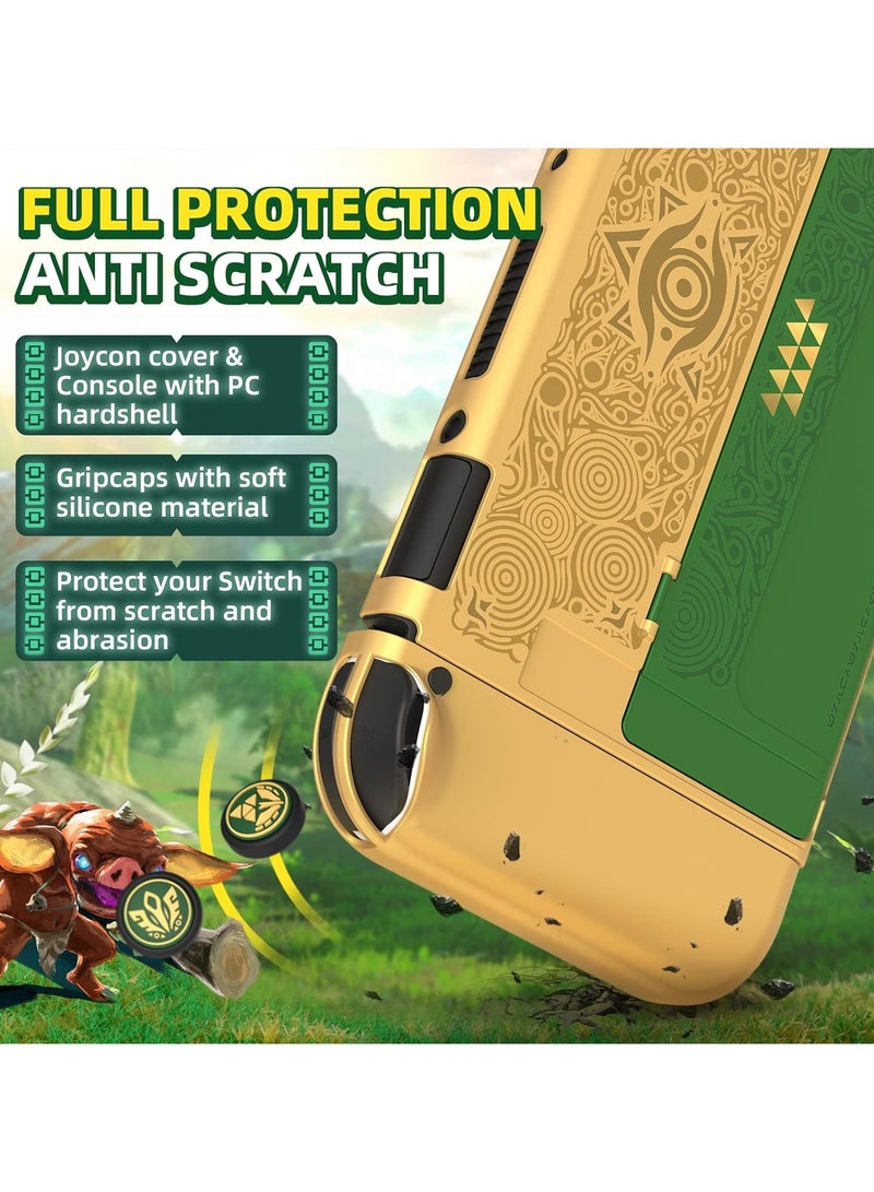 general Dockable Switch OLED case, Nintendo Switch OLED hard shell cover, case protector with comfortable Joy-Con grip cover and 2 joystick thumb caps - Image 5