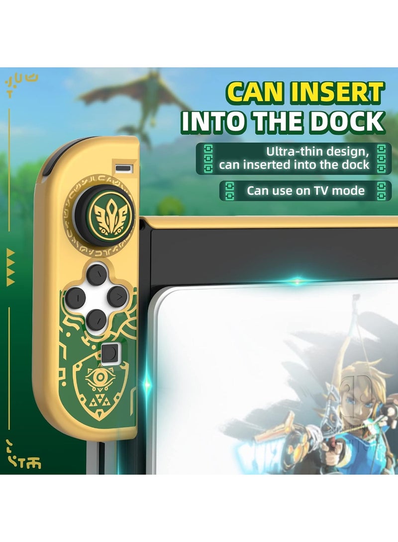 general Dockable Switch OLED case, Nintendo Switch OLED hard shell cover, case protector with comfortable Joy-Con grip cover and 2 joystick thumb caps - Image 4