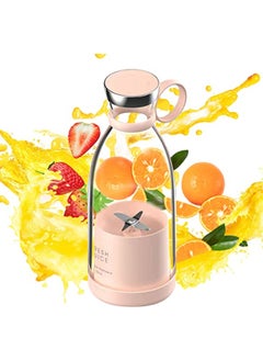 Personal Size Blender, Fresh Juice Mini Fast Portable Blender, Portable Smoothie Blender USB Rechargeable, Electric Juicer Cup with 4 Blades,Pink