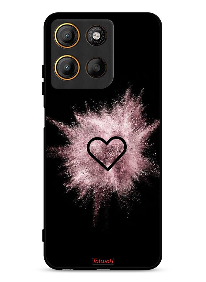 Tolwak Motorola Moto G15 Protective Case Cover Heart On Glitters