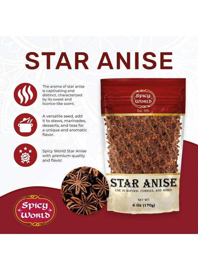 Spicy World Star Anise Whole Pods 6 Oz Bag -Premium Quality, Vegan, All Natural, Dried, Great for Baking & Tea - Image 2