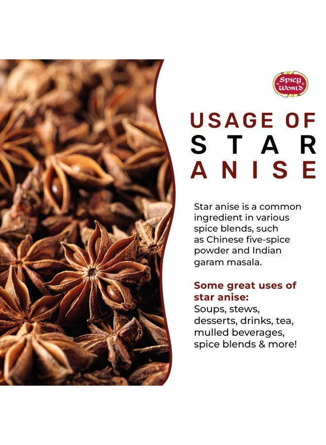 Spicy World Star Anise Whole Pods 6 Oz Bag -Premium Quality, Vegan, All Natural, Dried, Great for Baking & Tea - Image 4