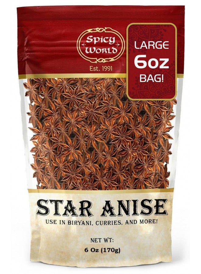 Spicy World Star Anise Whole Pods 6 Oz Bag -Premium Quality, Vegan, All Natural, Dried, Great for Baking & Tea - Image 1