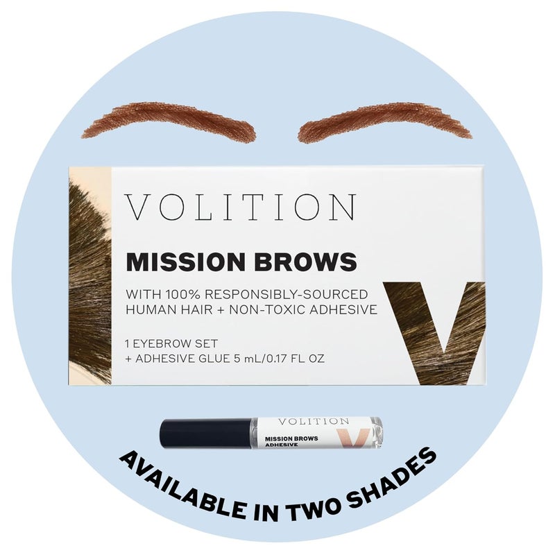 Volition Beauty Mission Brows  Eyebrow ReplacementEyebrow Wig  Realistic Longlasting Minkfree  Light Brown