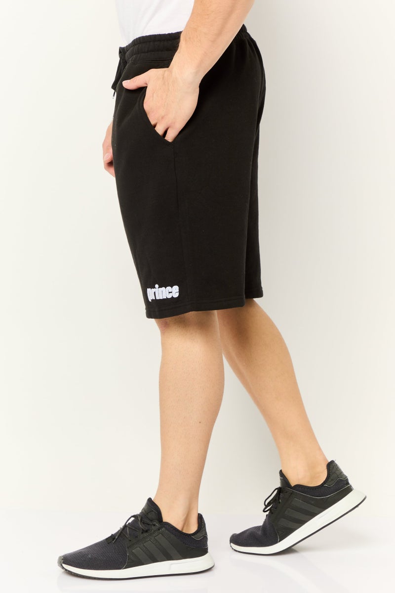 Prince Men Embroidered Logo Basic Shorts, Black - Image 3