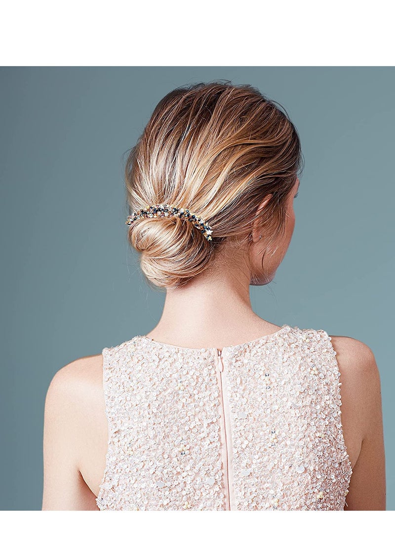 Barakah Rhinestone Hair Bun Maker 4Pcs Magic Styling Deft Elegant Easy for Convenient Hairstyle Tool DIY Accessories Women Girls - Image 5