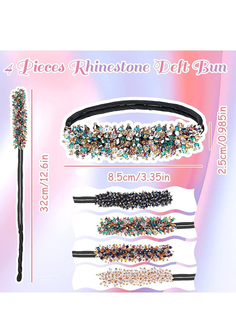 Barakah Rhinestone Hair Bun Maker 4Pcs Magic Styling Deft Elegant Easy for Convenient Hairstyle Tool DIY Accessories Women Girls - Image 2