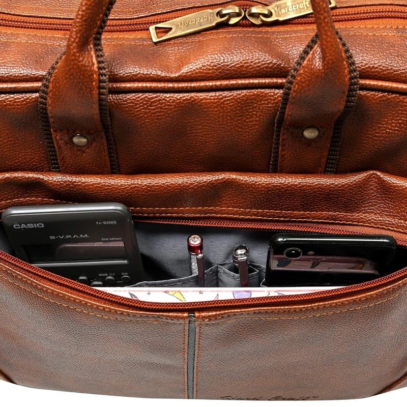 Hard Craft Messenger Office Laptop Bag for Men PU Leather Business Executive Briefcase Laptopbags Corporate Official Sling Side Shoulder File HandBag for Man Supports Laptop Upto 15.6 inches - Image 5