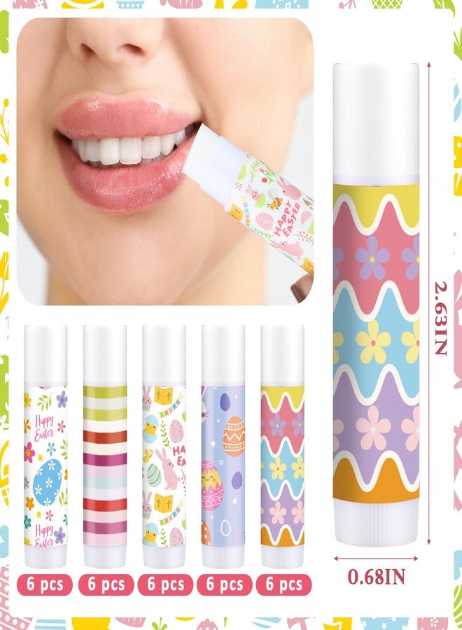 Leelosp 30 Pack Easter Lip Balm Bulk Easter Egg Basket Fillers Stuffers Gifts Natural Care Moisturizing Lip Balm for Family Party Favors Employee Appreciation Women Teachers Staff - Image 3