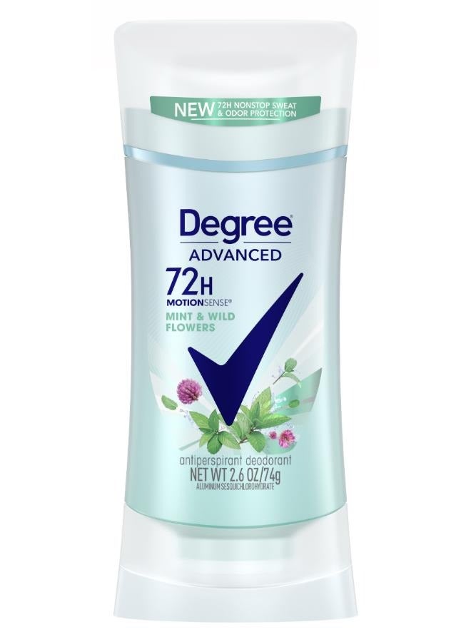 Degree Advanced, 72H MotionSense Mint & Wild Flowers Antiperspirant Deodorant 74 Grams - Image 1