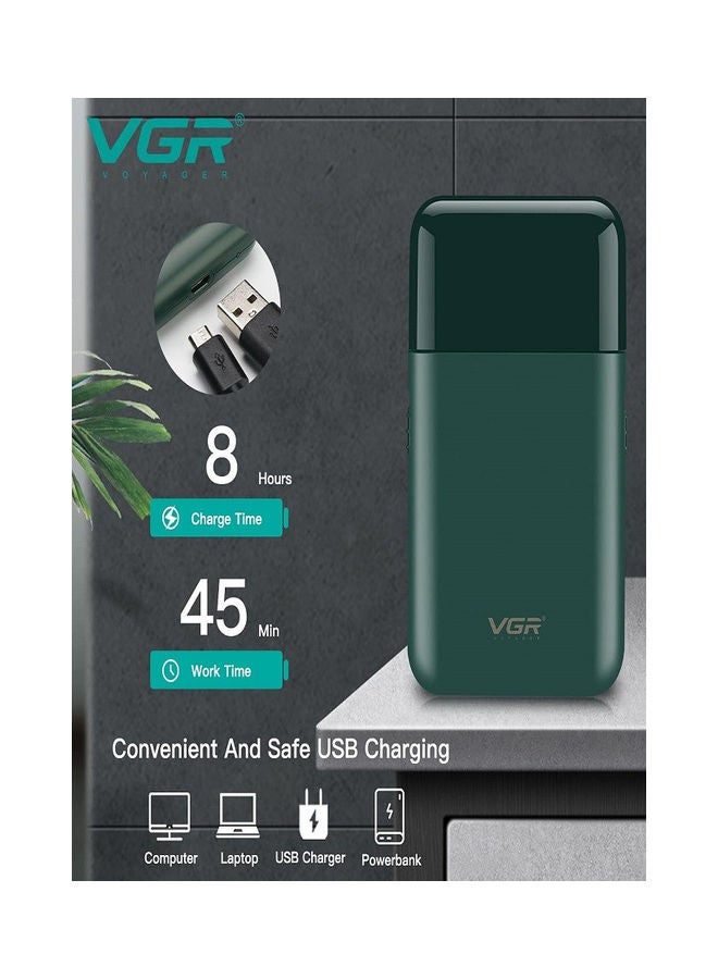 VGR V-390 Professional Electric Ultra Thin Rechargeable Razor For Face Care Beard Trimmer Reciprocating Blade With USB Travel Shaver Men Multicolour - Image 5