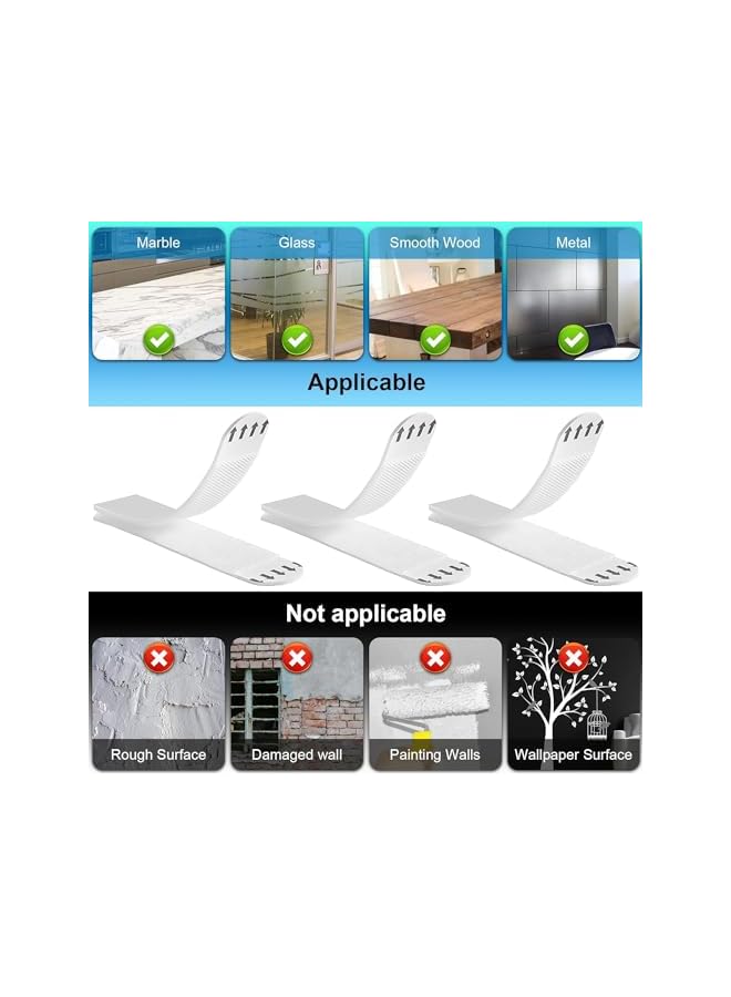PROMASS promass Picture Hanging Strips, Removable Hook and Loop Strips for Frame Hanging Photo Frames Wall Art Hanging Frames, Posters or Trinkets (12, White X Small)  - Image 5