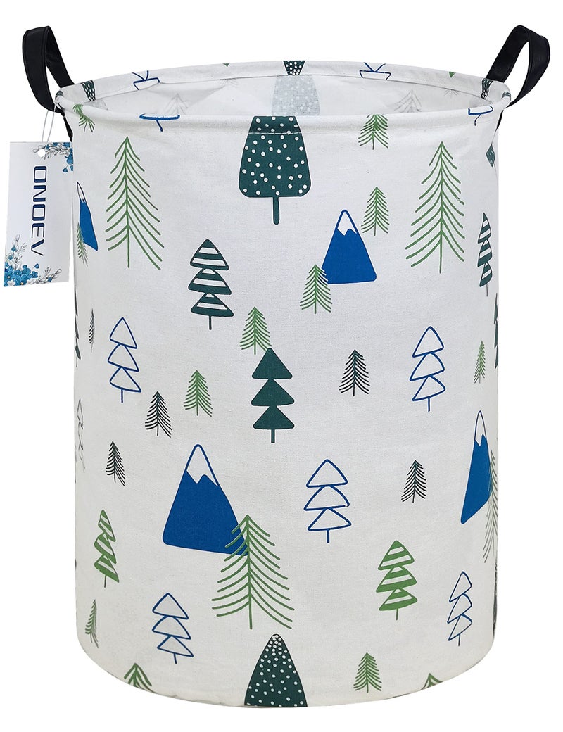 ONOEV Round Fabric Storage Bin,Decorative Basket,Organizer Basket with Handles,for Clothes Storage,books and 19.7inch(H) x 15.7inch(D) - Image 1