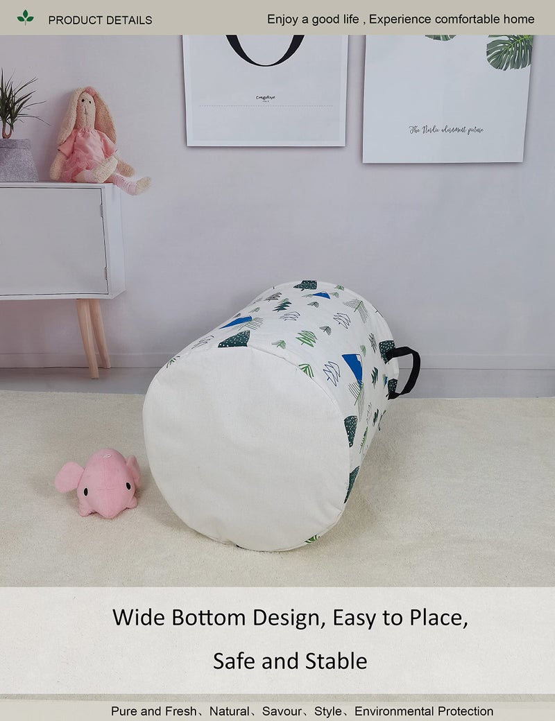 ONOEV Round Fabric Storage Bin,Decorative Basket,Organizer Basket with Handles,for Clothes Storage,books and 19.7inch(H) x 15.7inch(D) - Image 5