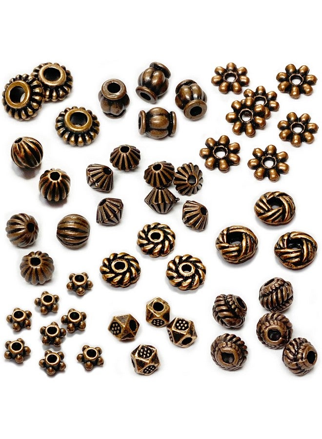 Heather's CF Antique Copper Beads for Jewelry Making Spacer Beads & Bead Assortments for Bracelet Necklace Earring Making Copper Craft Supplies Beads Copper Jewelry Findings Small Seed Beads Jewelry Set 500Pcs - Image 1