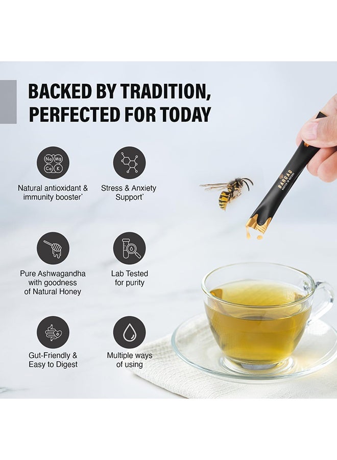 BARGAD KSM-66 Ashwagandha Honey Sticks 400MG - Helps Promote Relaxation, Sleep & Focus, Boosts Energy & Vitality, Premium Organic Honey Infused with Adaptogenic Ashwagandha No Artificial Additives – 30 Count - Image 2