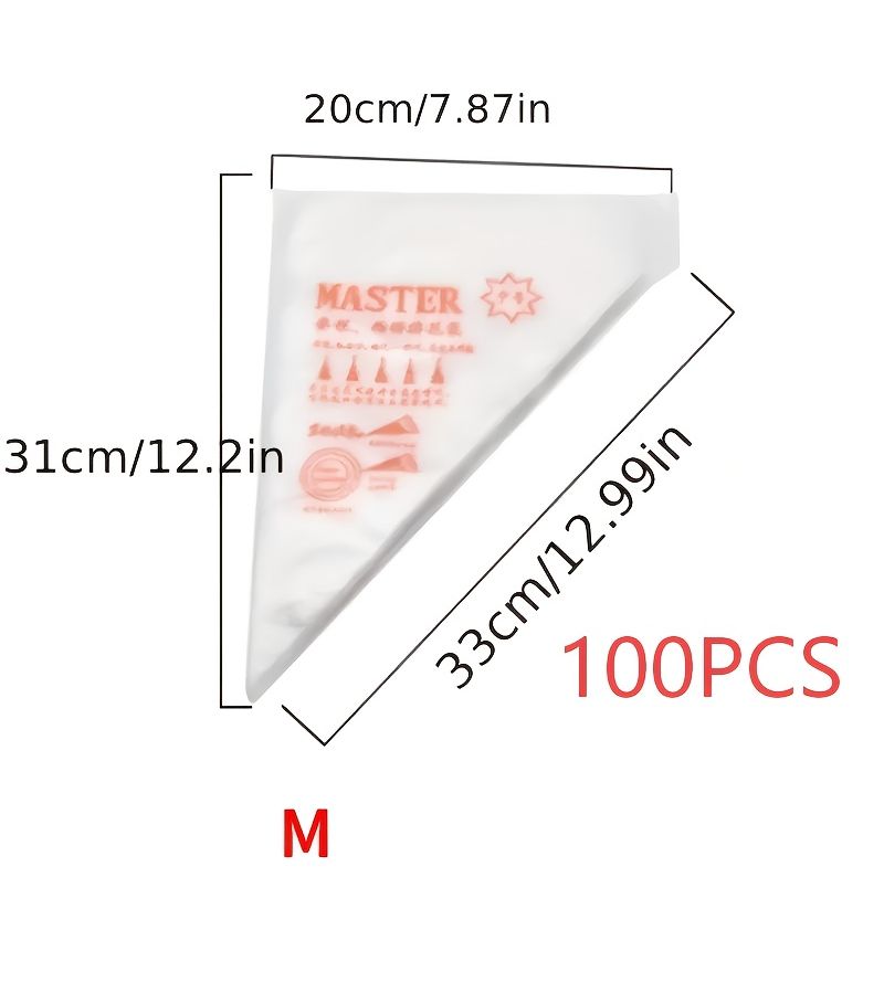 100 Disposable Piping Bags Extra Large 100 Pcs Extra Thick Durable Cake Cookie Dessert Decorating Tools Professional Baking Supplies Essential Kitchen Accessories Perfect for Birthday Parties Holiday Decorations Valentine Gifts Ramadan Giveaways - Image 5