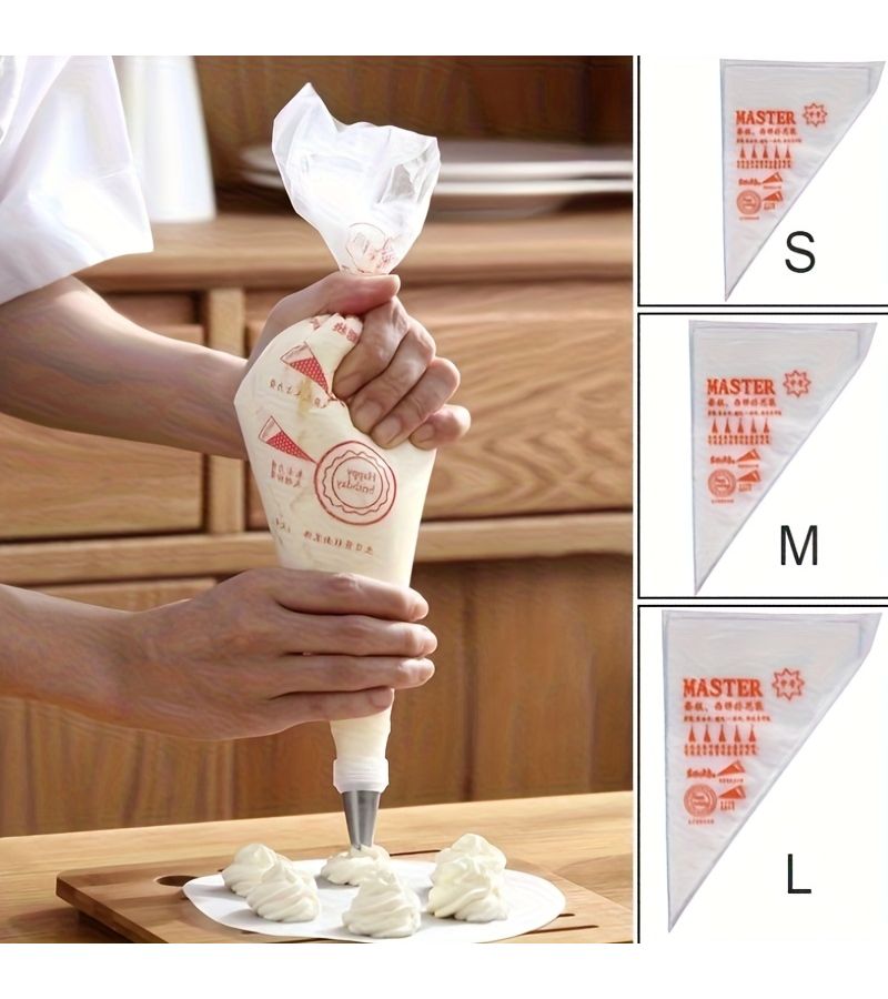 100 Disposable Piping Bags Extra Large 100 Pcs Extra Thick Durable Cake Cookie Dessert Decorating Tools Professional Baking Supplies Essential Kitchen Accessories Perfect for Birthday Parties Holiday Decorations Valentine Gifts Ramadan Giveaways - Image 2