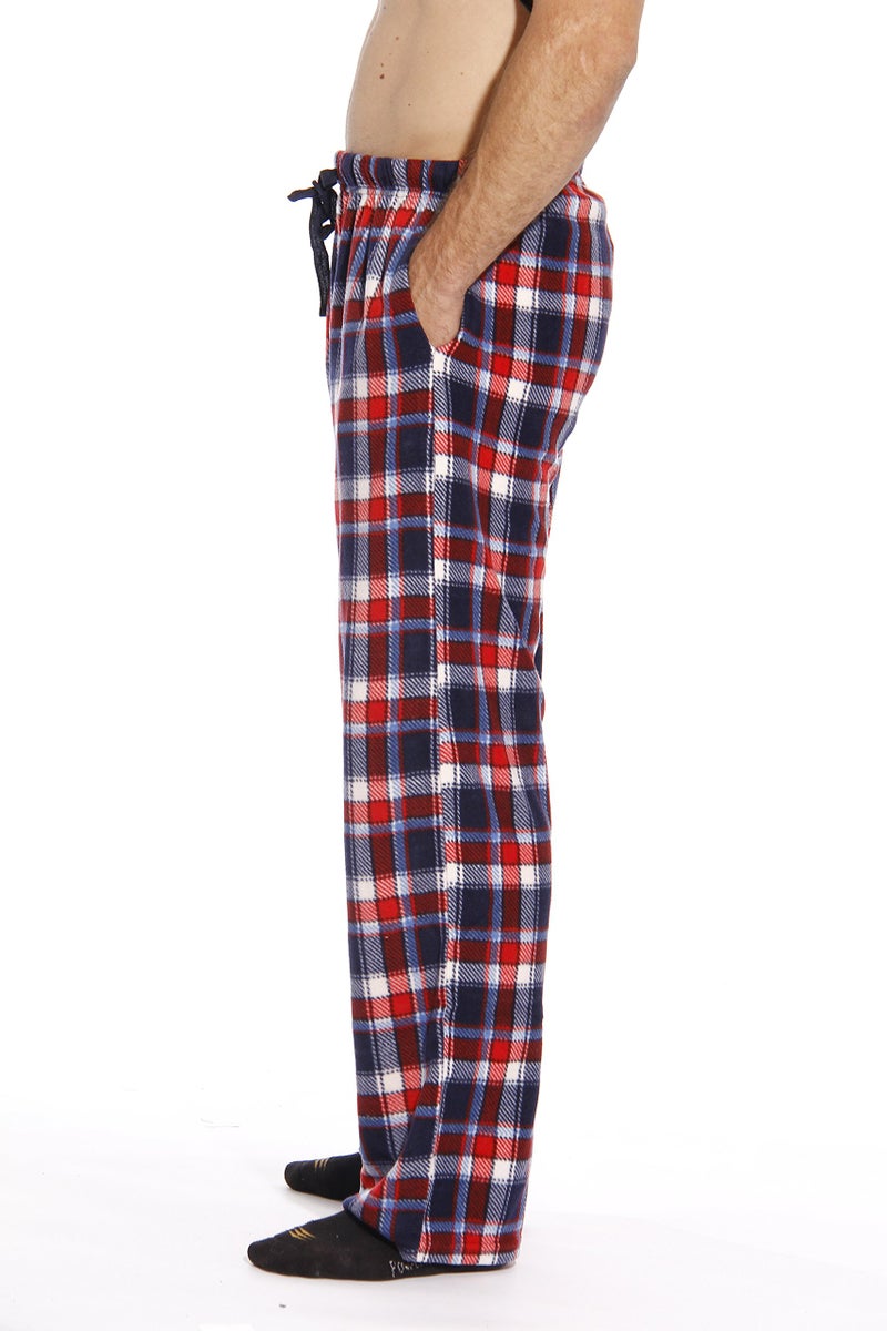 Followme #FollowMe 45902-11-L Polar Fleece Pajama Pants For Men/Sleepwear/PJS,Red, White & Blue Plaid,Large - Image 2