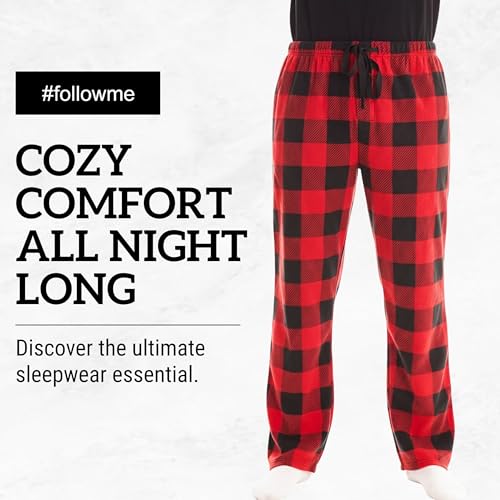 Followme #FollowMe 45902-11-L Polar Fleece Pajama Pants For Men/Sleepwear/PJS,Red, White & Blue Plaid,Large - Image 4