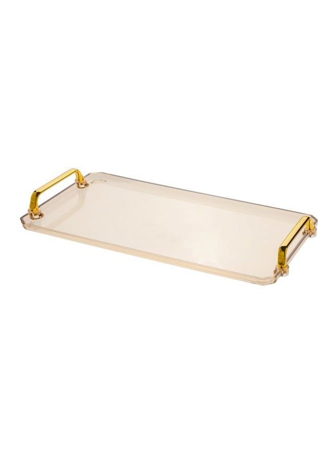 Serving Tray with Handles Serving Tray Valet Tray Plastic Serving Trays for Party, Kitchen, Bathroom, Dessert Table, Cupcake Display, Acrylic Tray for Ottoman Coffee Table, Decorative Trays (Amber) - Image 1