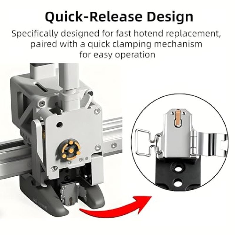 3D Printer Hotend Silver Quick Swap Hotend - Ceramic Heater Hotend Assembly for DIY 3D Printing, 3D Printer Replacement Parts - Image 3
