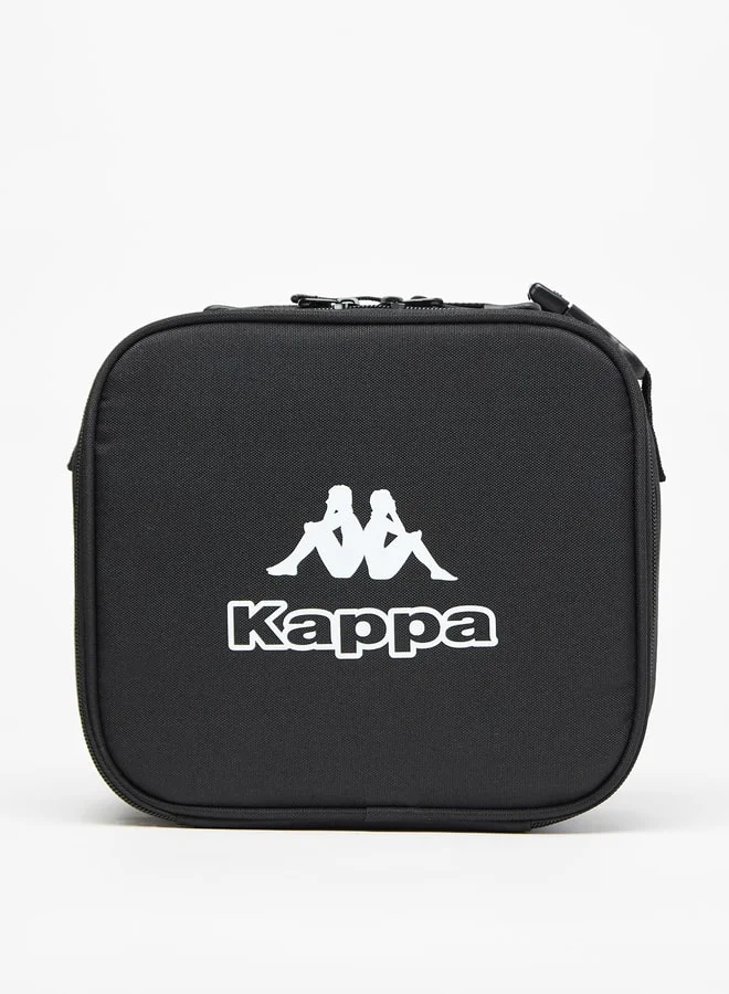 Kappa Logo Print Backpack with Lunch Bag and Pencil Case