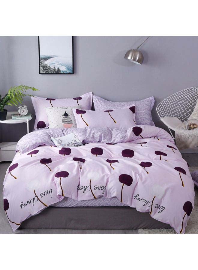 NIBEMINENT 4-Piece European Style Luxury Jacquard Single Bedding Set Polyester White - Image 1