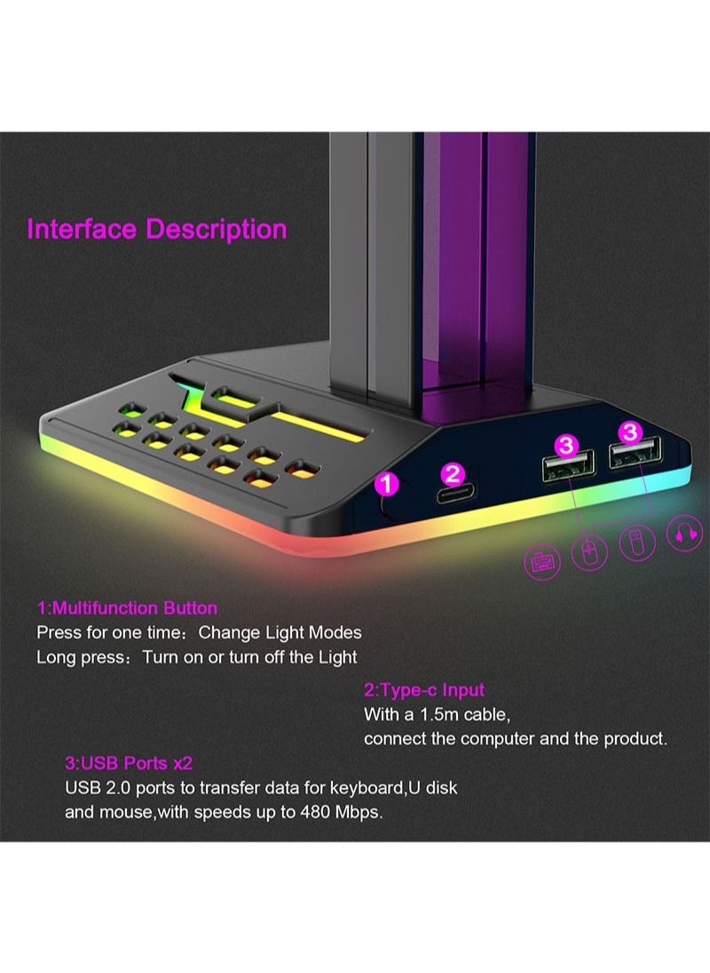 حامل سماعة رأس للألعاب لأجهزة سطح المكتب RGB مع منفذين USB - pzsku/ZE5759C80B66903FA6ABFZ/45/_/1663925078/b1190a88-c9fc-4d16-99c1-05321b18b97e