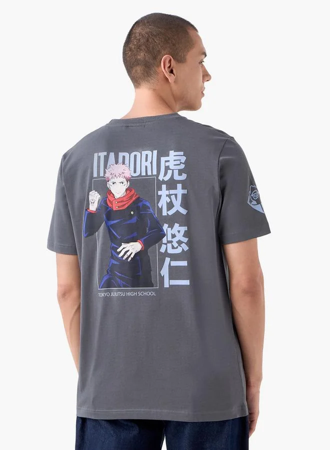 Splash FAV Anime Print T-shirt with Crew Neck