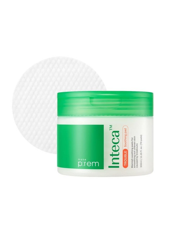 MAKEP:REM Make P:Rem Inteca Trouble Soothing Pads, Dual-Texture Jumbo Pads For Exfoliating/Blackheads/Sebum Care, Trouble Calming Pad For Sensitive Skin, Korean Skin Care, 11.15 Fl.Oz, 330Ml (70 Pads) - Image 1