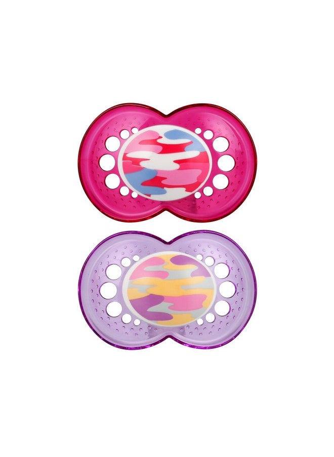 MAM Camo Sterilizing Pacifier Case 16 Plus Months Baby Girl Best For Breastfed Babies Storage Case 3 Piece 2 Count  - Image 1