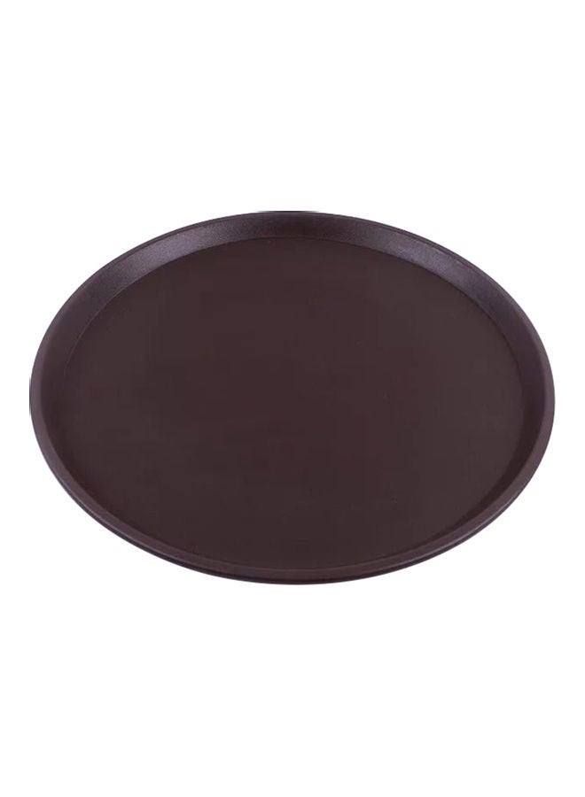 NIBEMINENT Round Serving Tray Brown 14inch  - Image 1