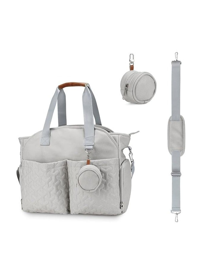 general Multifunctional Stylish Diaper Bag Tote,Large Capacity Nappy Changing Bag Satchel Messenger Bag Travel Mommy Bag - Image 1