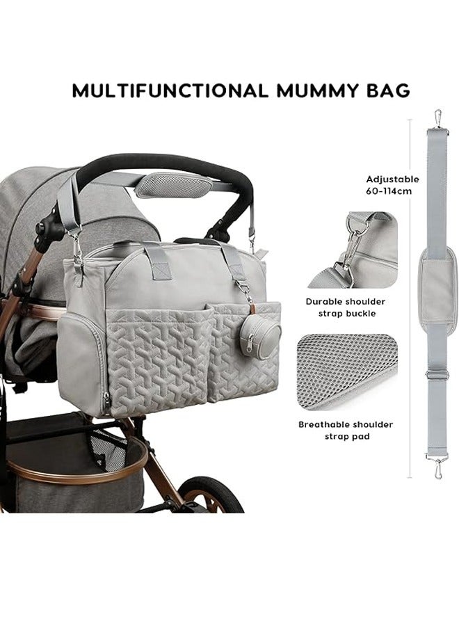 general Multifunctional Stylish Diaper Bag Tote,Large Capacity Nappy Changing Bag Satchel Messenger Bag Travel Mommy Bag - Image 5