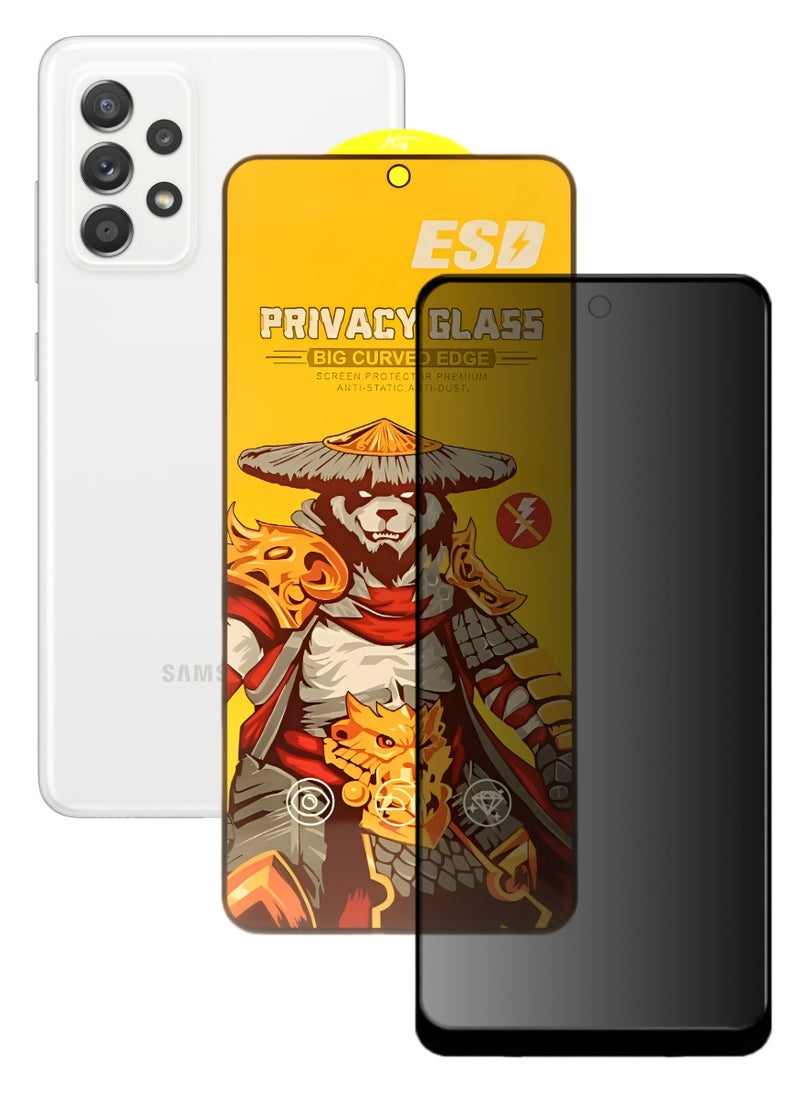 ESD Tempered Dustproof Privacy Glass Screen Protector Compatible For Samsung Galaxy A52 - Image 1