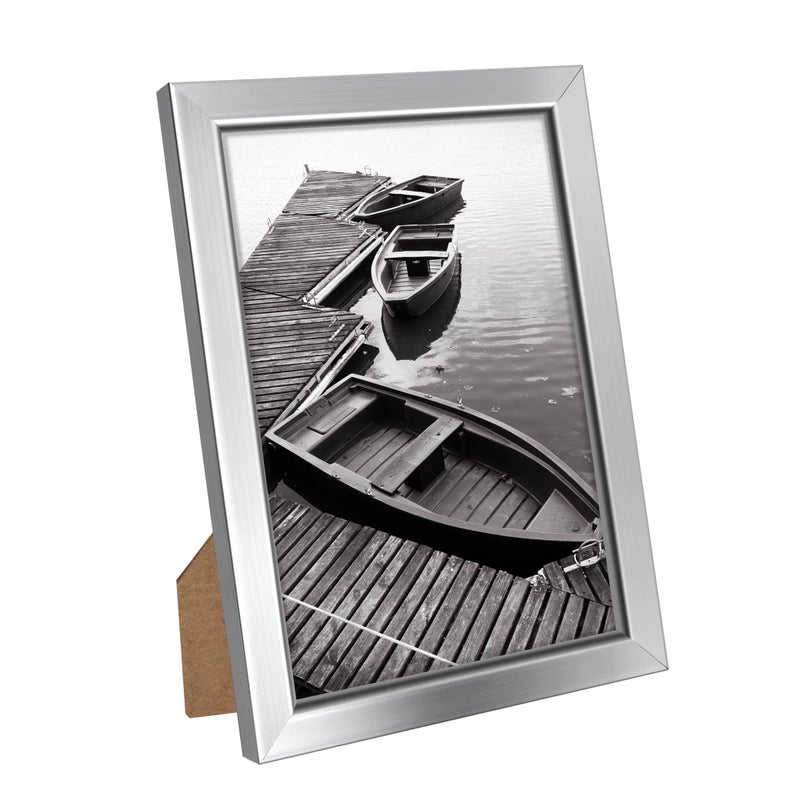 Giverny 4x6 Picture Frames Silver Photo Frames with Glass for Wall or Tabletop Display Simple Design Glossy Finish Frame Perfect for Home Office Hotel and Various Ceremonies Parties