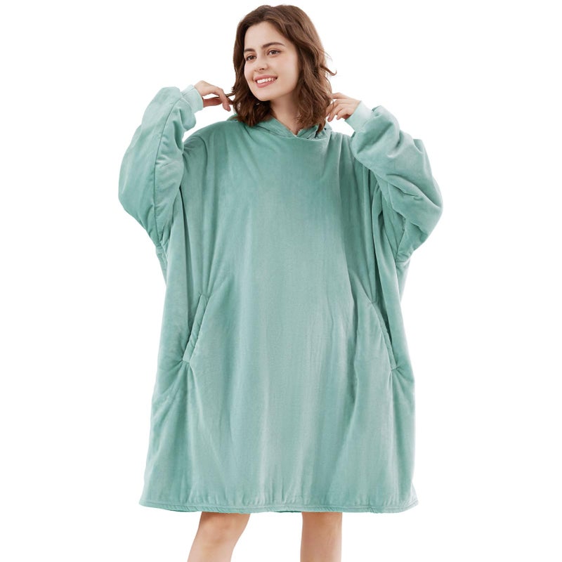 LetsFunny Blanket HoodieOversized Wearable Sherpa Fleece Blanket SweatshirtSuper Soft Warm Cozy with Giant Pocketfor Women Men Adults Teenagers Kids One Size Fits All