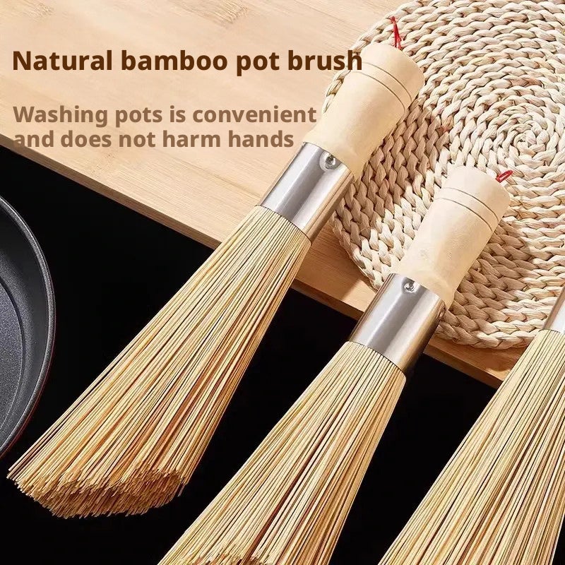 Natural Bamboo Brush for Kitchen Cleaning - Image 1