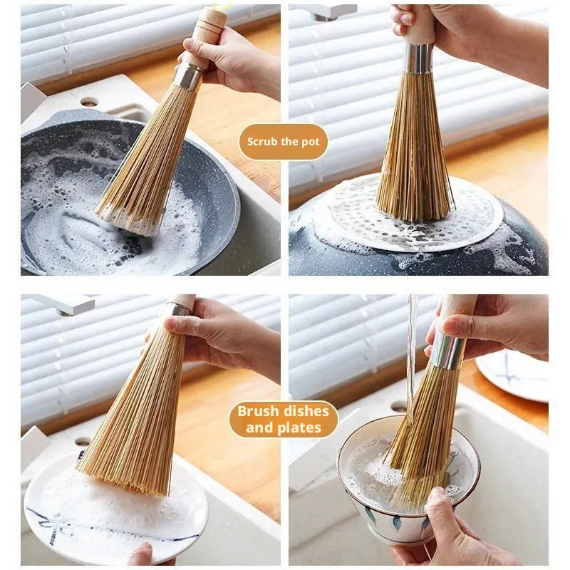 Natural Bamboo Brush for Kitchen Cleaning - Image 3