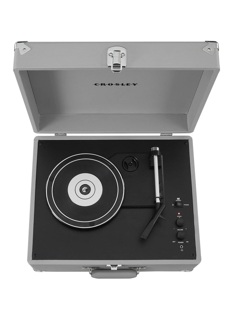 Crosley Crosley CR6253B-GY Anthology Vintage 3-Speed Bluetooth in/Out Suitcase Turntable Gray  - Image 4